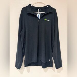 NWT Marine Layer Weekender Sport w/ NVIDIA Logo Black Quarter Zip Top size XL